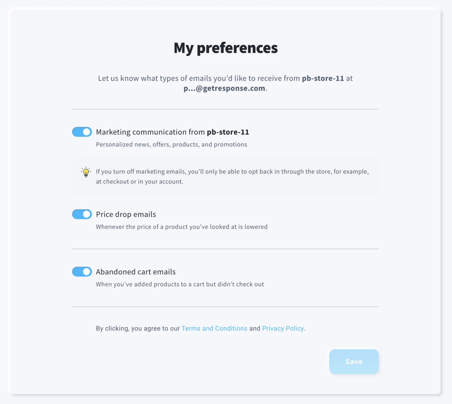 Subscriber Preference Center
