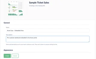 Sharing Link Creation Form