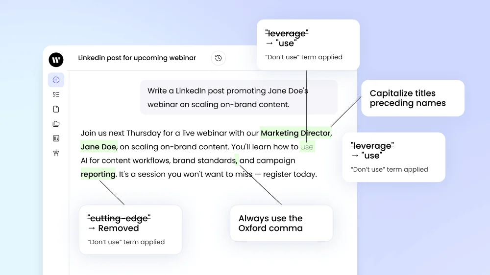 Brand Terminology Applied In The Editor
