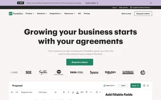 Pandadoc Homepage With The Proposal Editor