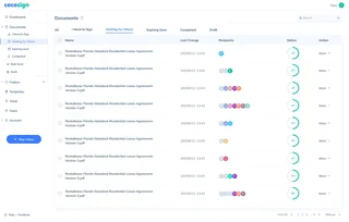 Documents Dashboard With Signing Status