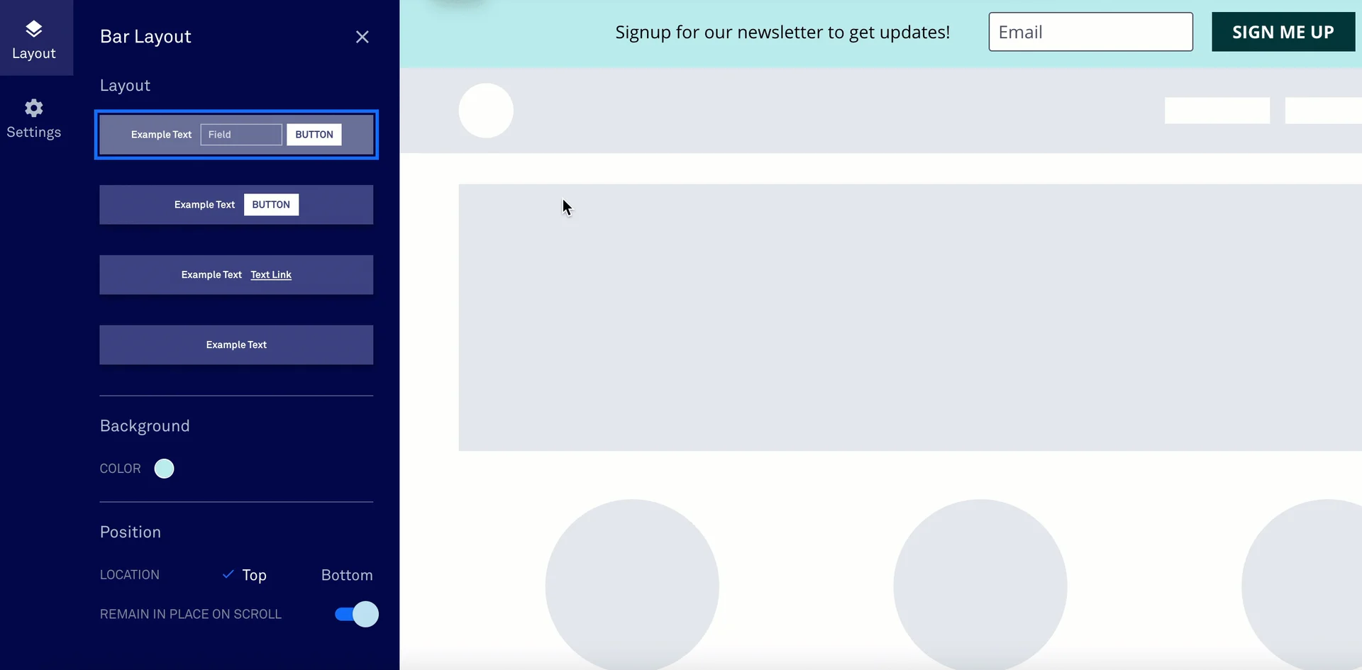 Alert Bar Layout Panel