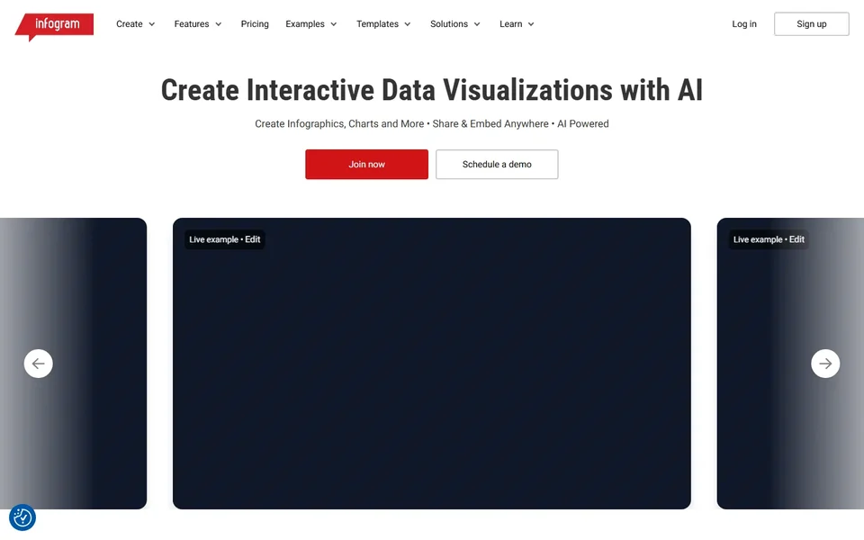 Infogram Homepage With Ai Chart Headline