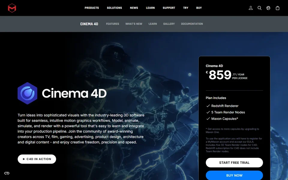 Cinema 4D Homepage