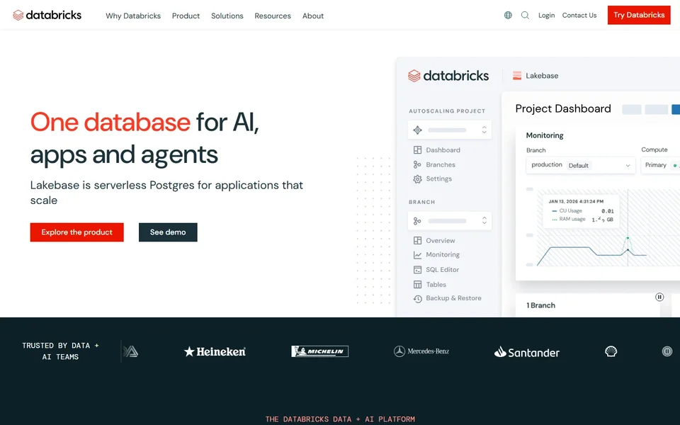 Databricks Homepage With Lakebase Dashboard
