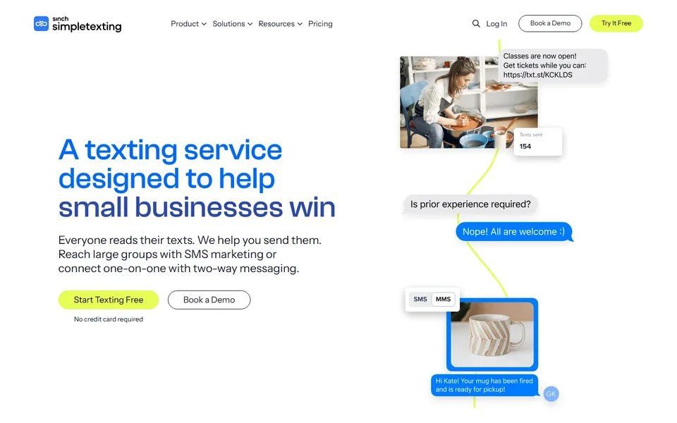 Simpletexting Homepage