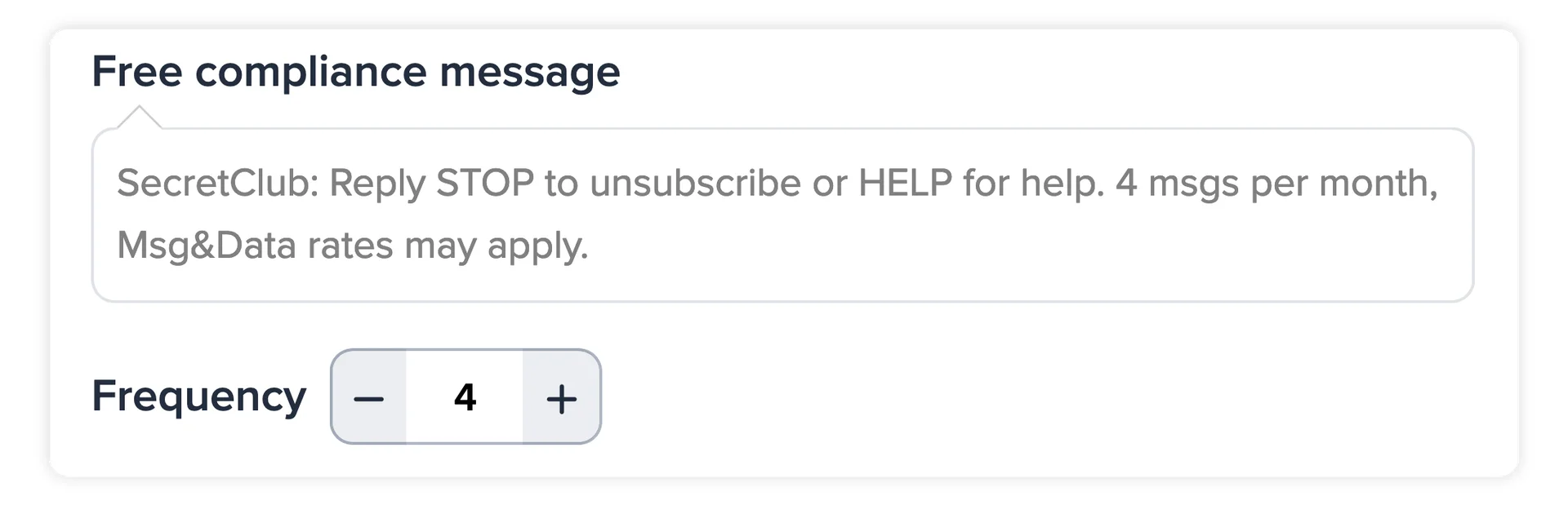 Keyword Compliance Message