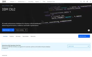 Ibm Db2 Product Page With Start Trial Hero