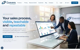 Coevera Homepage With The Sales Process Headline