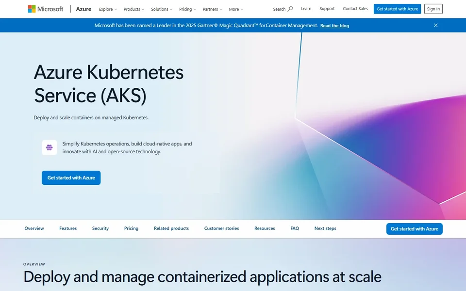 Azure Kubernetes Service Product Page
