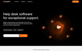 Happyfox Homepage With The Help Desk Headline
