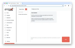 Crew Studio Chat For Configuring A Crew