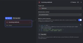 Webhook Trigger Node Settings
