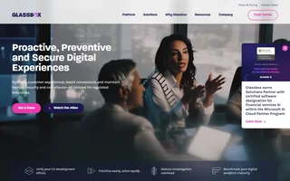 Glassbox Homepage With Proactive Analytics Hero