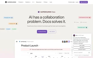 Superhuman Docs Homepage