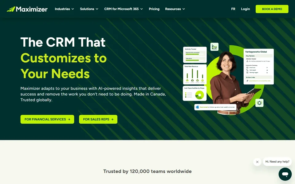 Maximizer Crm Homepage With Dashboard Panels