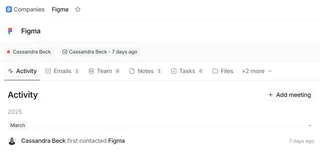 Company Record Page With Email And Notes Tabs