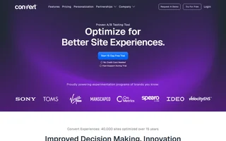 Convert Experiences Homepage