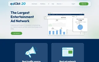 Exoclick Homepage With Dashboard Preview