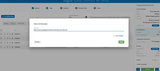 Campaign Builder Ad Destination Dialog