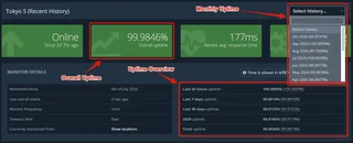Monitor Recent History Uptime Figures