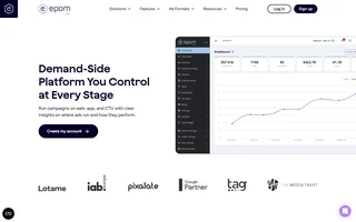 Epom Dsp Homepage With Dashboard