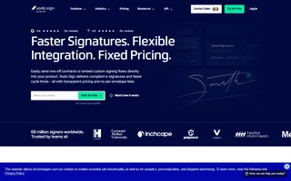Xodo Sign Homepage With The Email Signup Form