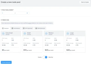 Create A New Node Pool Form