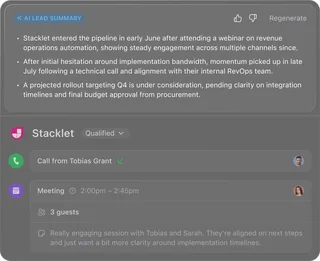 Ai Lead Summary Above The Lead Timeline