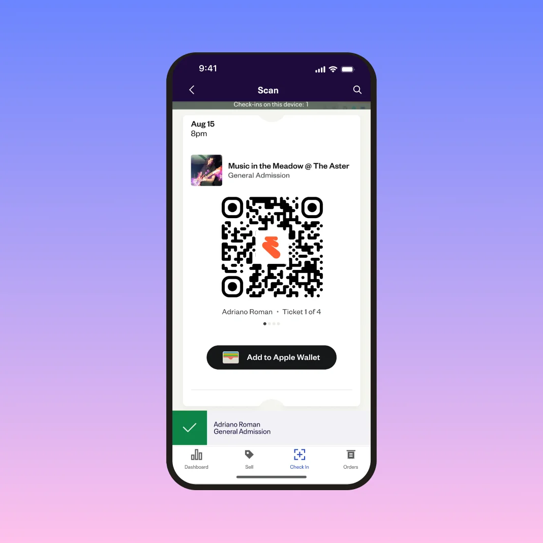 Check In App Scan Screen