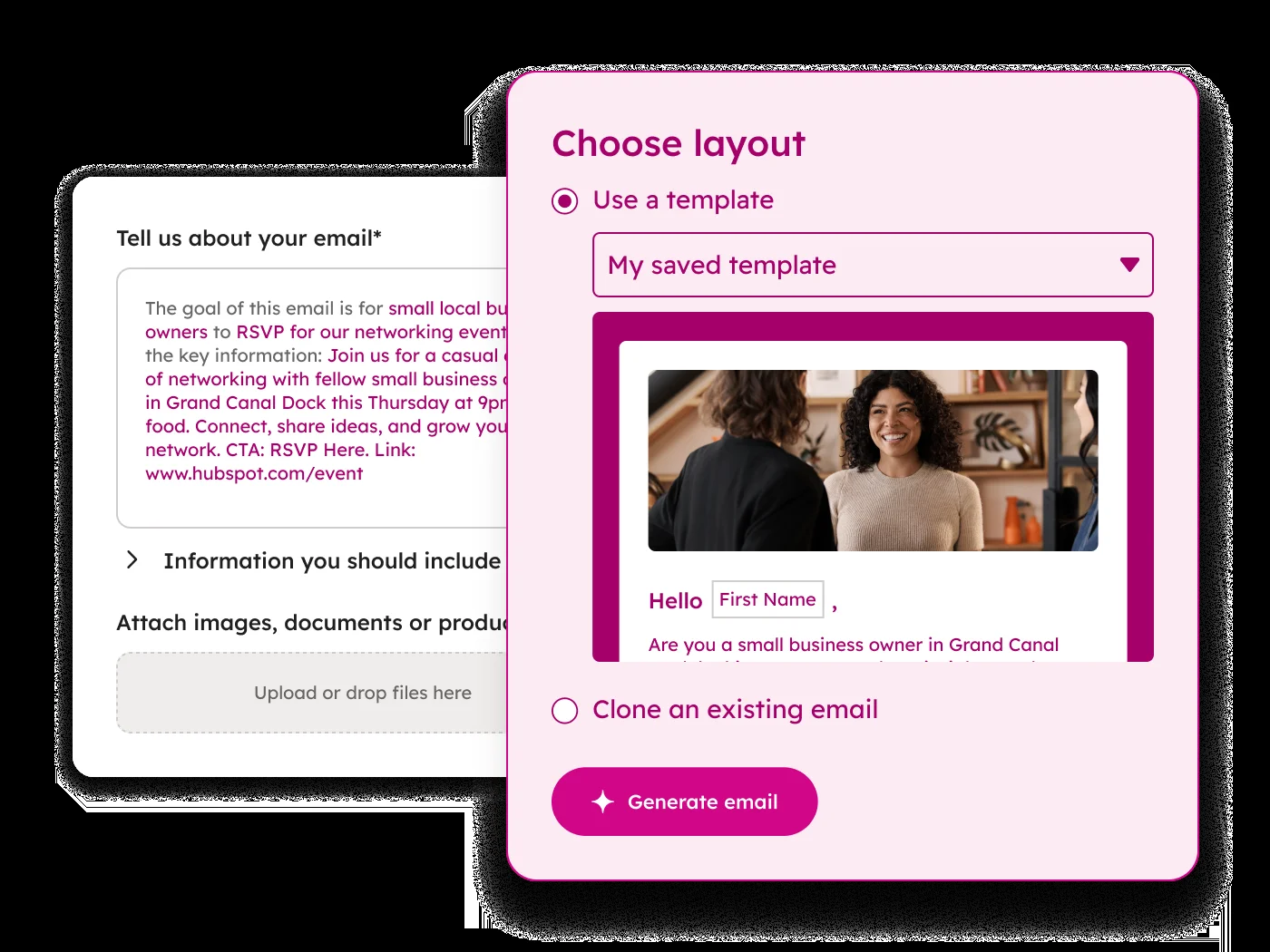 Ai Content Menu In The Email Editor