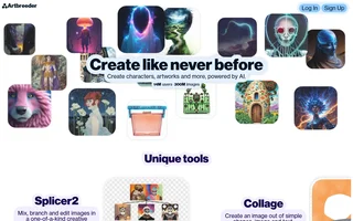 Artbreeder Homepage With Sample Artworks