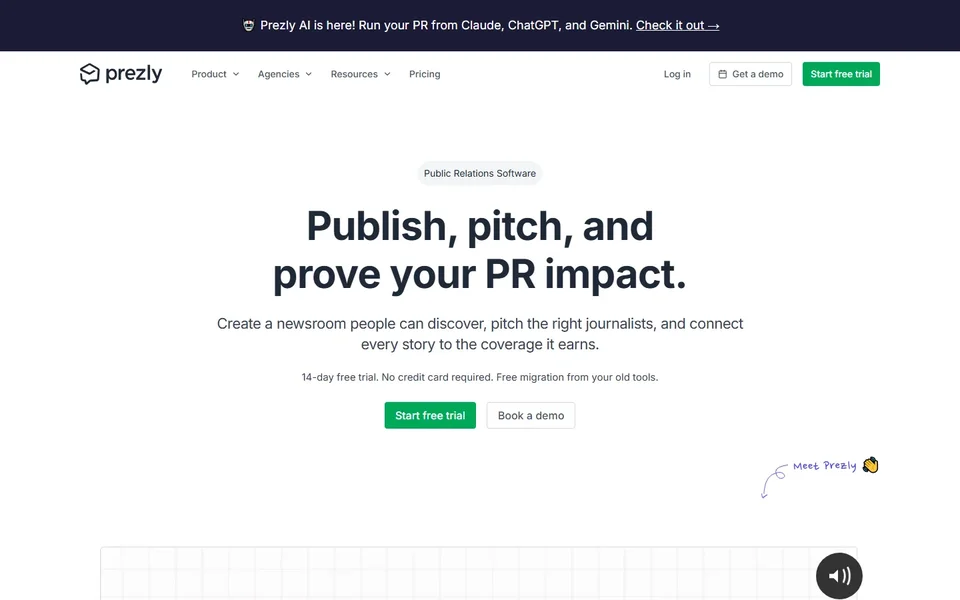 Prezly Homepage