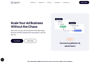 Epom Homepage With The Ad Server Hero