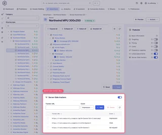 Advertiser Banner With Server Side Trackers