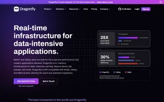 Dragonfly Homepage With The Throughput Benchmark