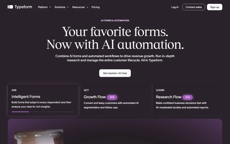 Typeform Homepage