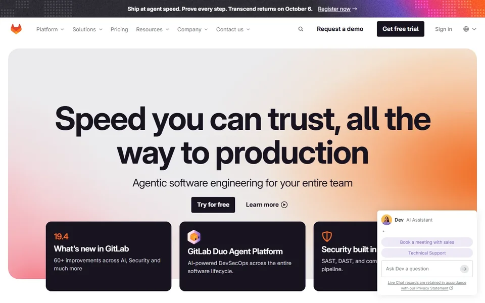 Gitlab Homepage