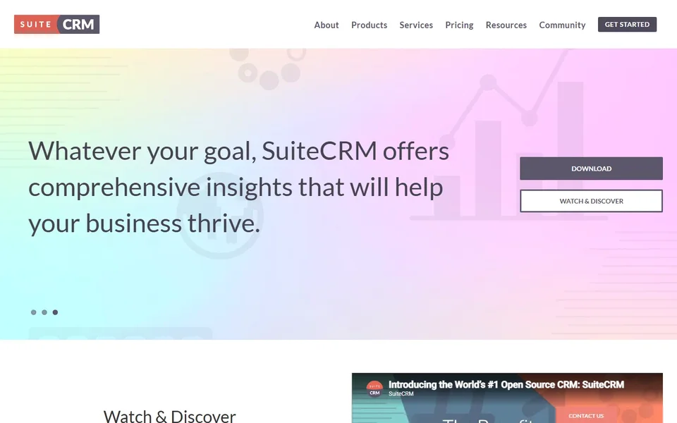 Suitecrm Homepage Hero With Download Button