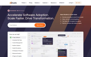 Whatfix Homepage With In App Guidance Demo
