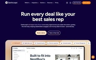Getaccept Homepage With Digital Sales Room Tabs