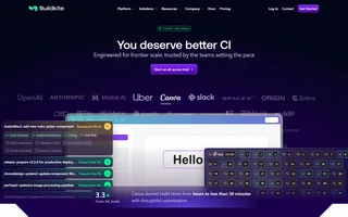 Buildkite Homepage With Pipeline Run Panel