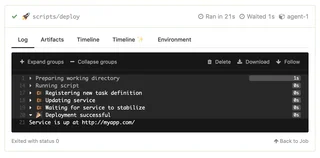 Deploy Job Log With Tabs