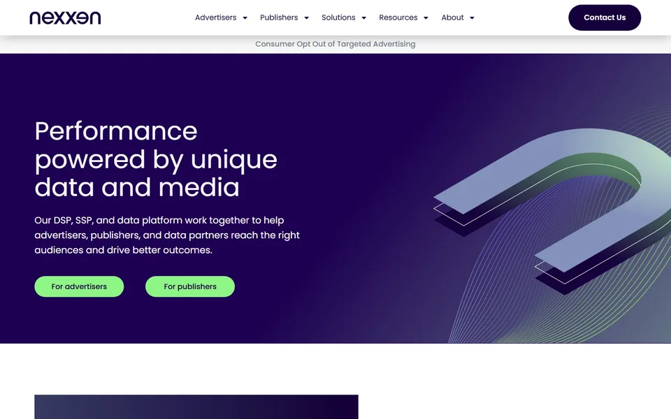 Nexxen Homepage With The Dsp And Ssp Headline