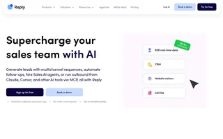 Reply Homepage With The Sales Ai Headline