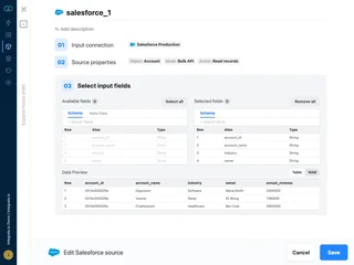 Salesforce Source Field Selection Editor