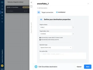 Snowflake Destination Editor