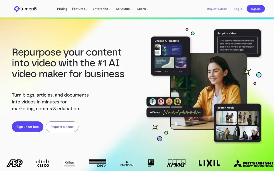Lumen5 Homepage With Editor Demo