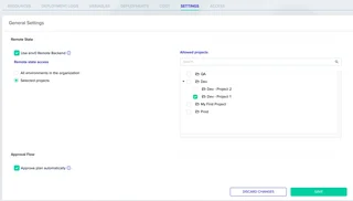 Remote State Access Settings