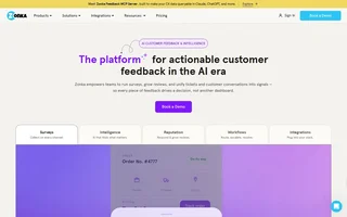 Zonka Feedback Homepage With The Platform Tabs